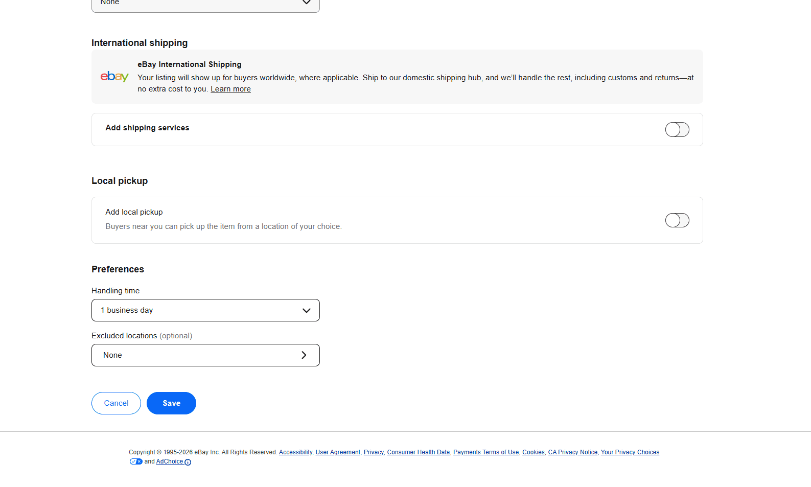 eBay Shipping Preferences 3